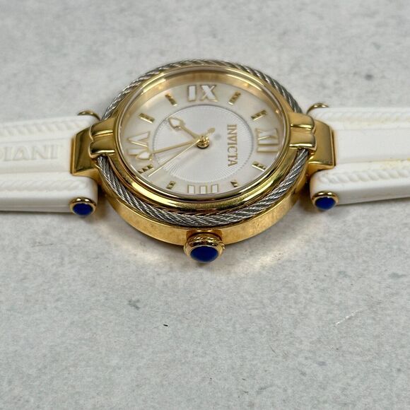 Invicta Watch Womens 32mm Bolt Gold Tone White Rubber Band MOP Dial New Battery main image 11